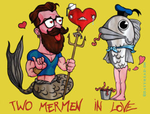 Two Mermen in Love. ©Davyhead 2015