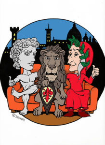 David, Marzocco & Dante. (Couchsurfing Florence). ©Davyhead 2015